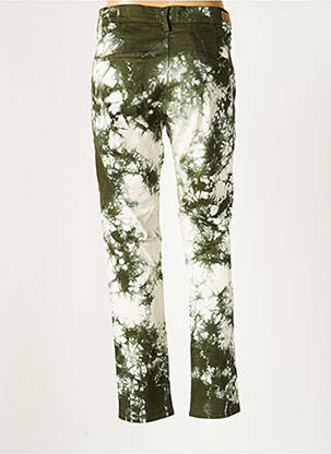 Pantalon chino fermeture zippée sous rabat boutonné taille normale vert HAPPY femme
