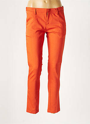 Pantalon chino broderie galons latéraux taille normale orange BÔ-M femme