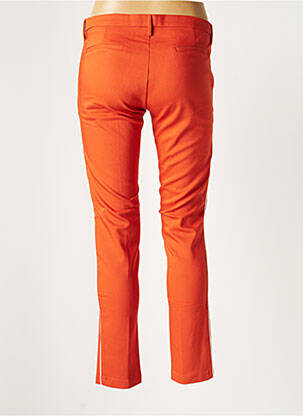 Pantalon chino broderie galons latéraux taille normale orange BÔ-M femme
