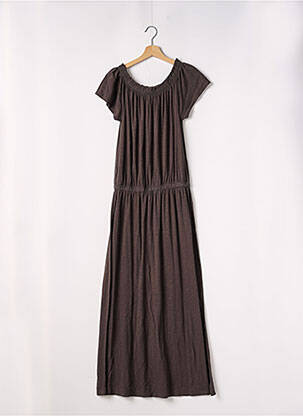 Robe longue manches courtes manches courtes marron JUVIA femme