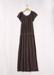 Robe longue manches courtes manches courtes marron JUVIA femme