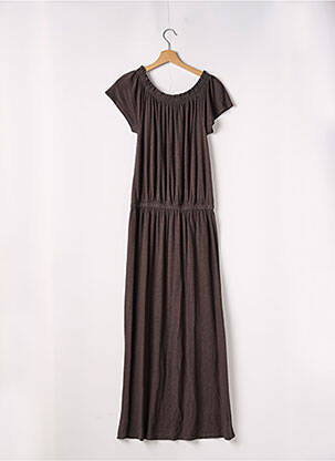 Robe longue manches courtes manches courtes marron JUVIA femme