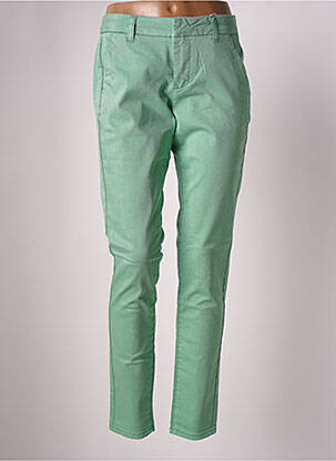 Pantalon chino tissage popeline taille normale vert CREAM femme