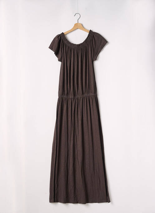 Robe longue manches courtes manches courtes marron JUVIA femme