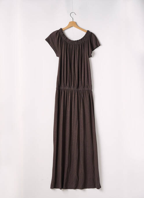 Robe longue manches courtes manches courtes marron JUVIA femme