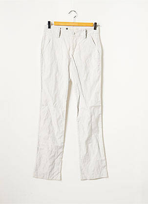 Pantalon chino fermeture zippée sous rabat boutonné taille normale bleu FREEMAN T.PORTER femme