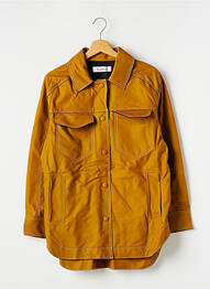 Veste simili cuir fermeture pressionnée orange RODEBJER femme