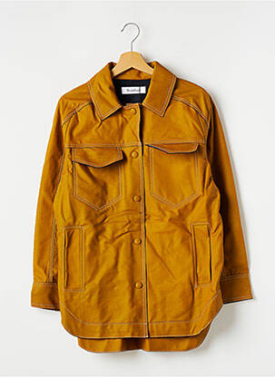 Veste simili cuir fermeture pressionnée orange RODEBJER femme
