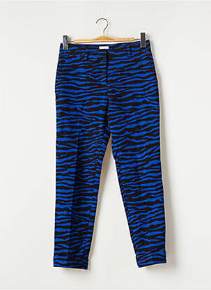 Pantalon chino tissage popeline taille normale bleu PAROSH femme