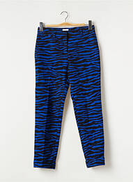 Pantalon chino tissage popeline taille normale bleu PAROSH femme