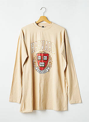 Tunique manches longues col rond beige HARVARD femme