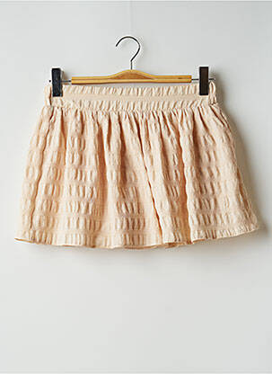 Mini-jupe taille élastique beige ZARA femme