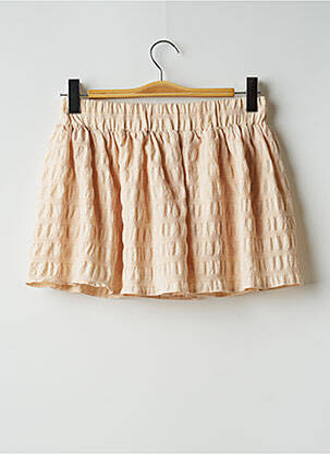 Mini-jupe taille élastique beige ZARA femme