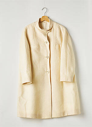 Manteau long coupe droite sans capuche beige BIANCA femme