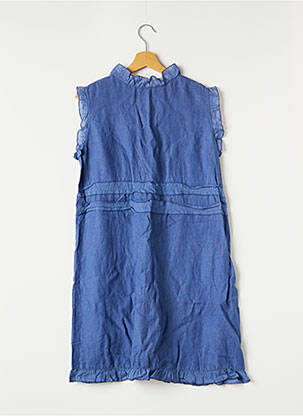 Robe mi-longue manches courtes manches courtes bleu RIVIERES DE LUNE femme