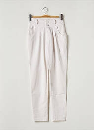 Pantalon chino tissage popeline taille haute blanc PM femme