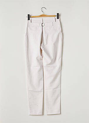 Pantalon chino tissage popeline taille haute blanc PM femme