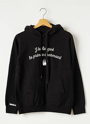 Sweat-shirt à capuche noir OHMYBRO! pour femme