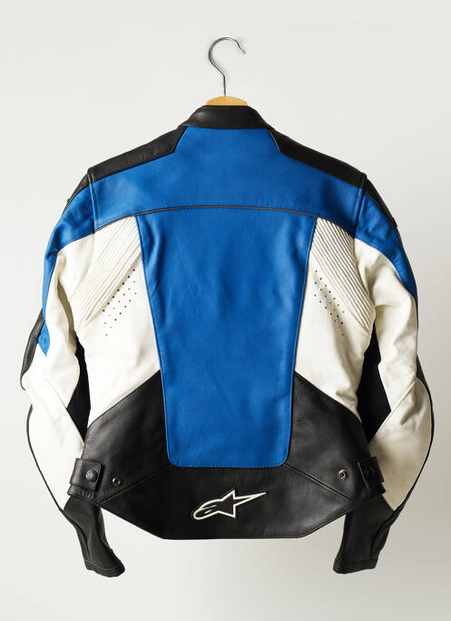 Veste en cuir poches bleu STELLA femme