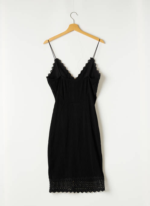 Robe mi-longue col v fines bretelles noir AÉRYNE femme