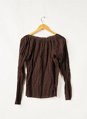 Pull coupe cintrée manches longues marron TEDDY SMITH femme