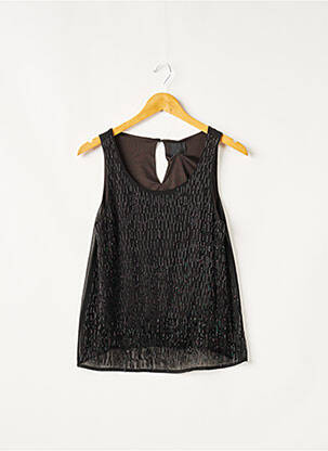 Blouse fermeture boutonnée au dos sans manche noir ICHI femme