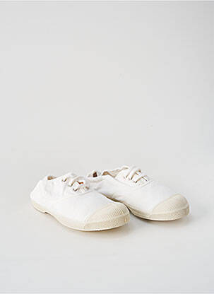 Baskets tissage toile bout rond blanc BENSIMON enfant