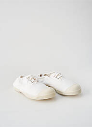 Baskets tissage toile bout rond blanc BENSIMON enfant