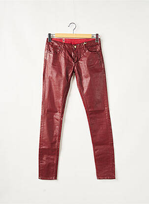 Pantalon slim taille basse taille basse rouge LE TEMPS DES CERISES femme