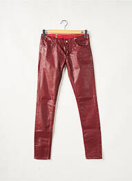 Pantalon slim taille basse taille basse rouge LE TEMPS DES CERISES femme