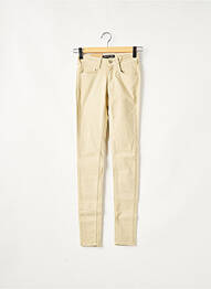 Pantalon slim broderie rivets taille normale beige KAPORAL femme