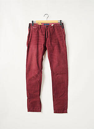 Pantalon chino fermeture zippée sous rabat boutonné taille normale rouge SCOTCH & SODA femme