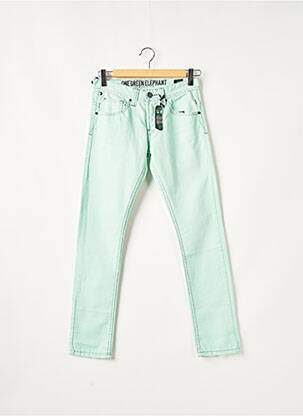 Pantalon 7/8 fermeture zippée sous rabat boutonné taille normale vert ONE GREEN ELEPHANT femme