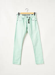 Pantalon 7/8 fermeture zippée sous rabat boutonné taille normale vert ONE GREEN ELEPHANT femme