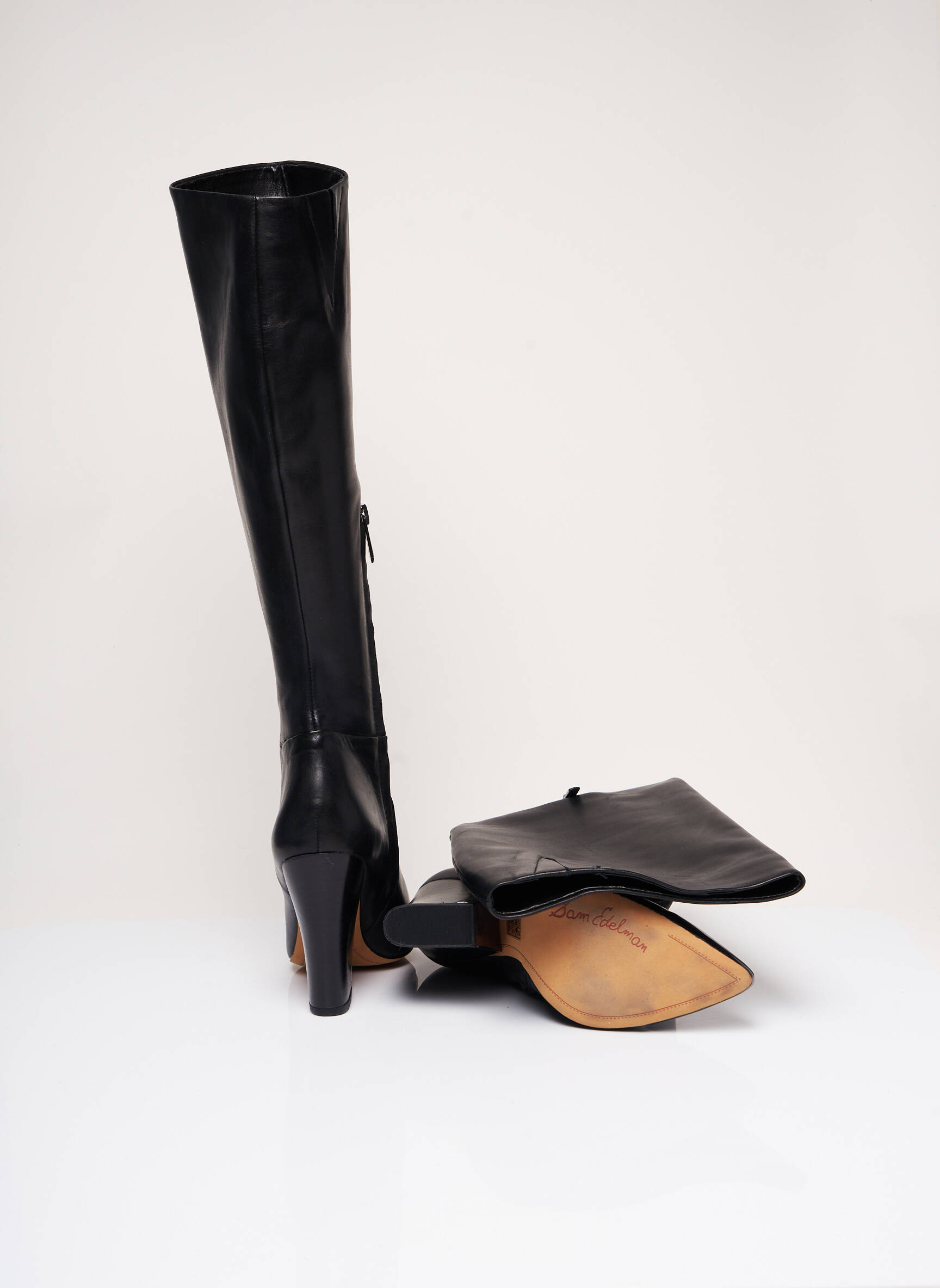 MJ- Emma femme en cuir authentique double côté bottes noires avec pneu  oriental