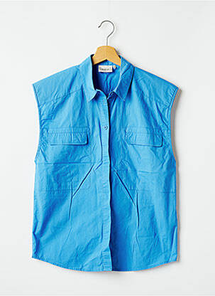 Chemisier poches poitrine sans manche bleu GESTUZ femme