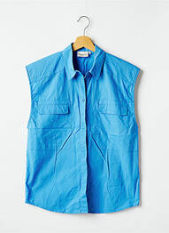 Chemisier poches poitrine sans manche bleu GESTUZ femme
