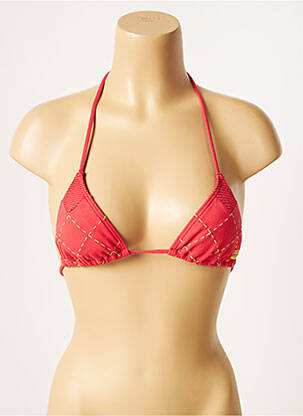 Haut de maillot de bain stretch haut soutien-gorge avec mousse de rembourrage amovible rouge SANS MARQUE femme