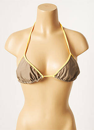 Haut de maillot de bain stretch haut triangles marron SANS MARQUE femme