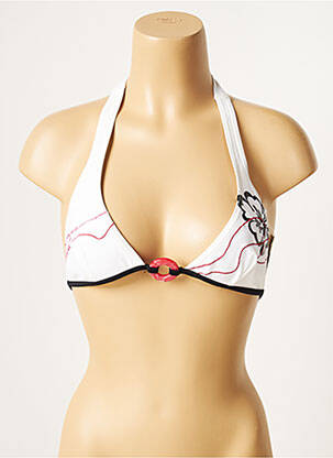 Haut de maillot de bain stretch haut triangles blanc CULTURE BEACH femme