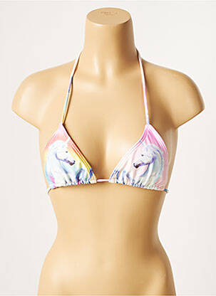 Haut de maillot de bain stretch haut triangles rose SANS MARQUE femme