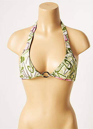 Haut de maillot de bain stretch haut triangles vert CULTURE BEACH femme