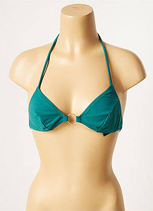 Haut de maillot de bain stretch haut triangles vert LAURA URBINATI femme