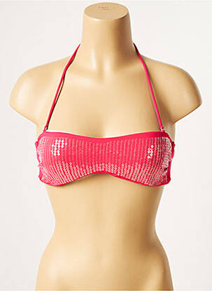 Haut de maillot de bain stretch haut soutien-gorge avec mousse de rembourrage amovible rose SANS MARQUE femme