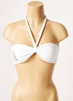 Haut de maillot de bain stretch haut bandeau blanc SANS MARQUE femme
