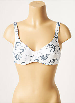 Haut de maillot de bain stretch haut soutien-gorge emboitant blanc CHIPIE femme