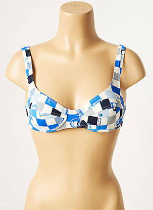 Haut de maillot de bain stretch haut soutien-gorge balconnet bleu CHIPIE femme