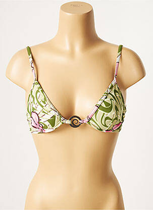 Haut de maillot de bain stretch haut triangles vert CULTURE BEACH femme