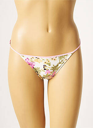 Bas de maillot de bain imprimé fantaisie culotte beige SANS MARQUE femme