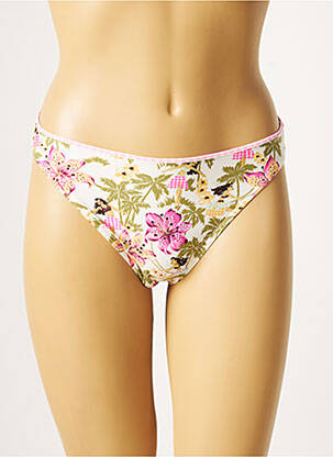 Bas de maillot de bain imprimé fantaisie culotte beige SANS MARQUE femme